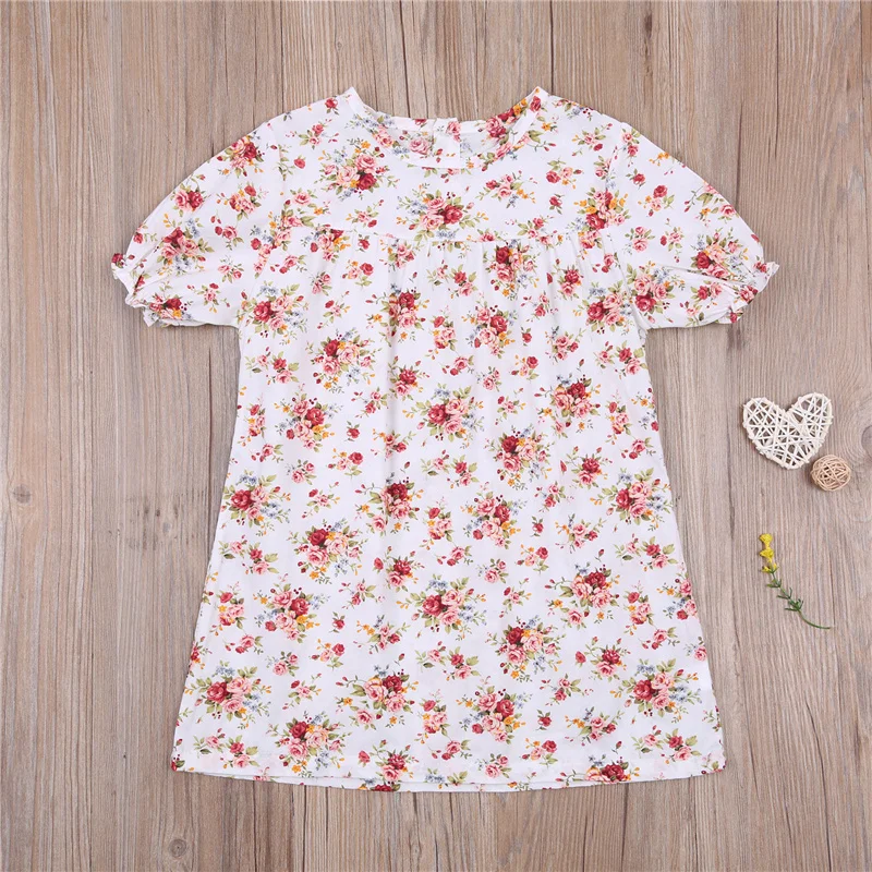 

Summer Outfit Set 1-5Y Baby Kid Girl Floral Dress Children Fashion Clothing Ruffled Lace Sleeve Tops Crew Neck T-shirt Skirt