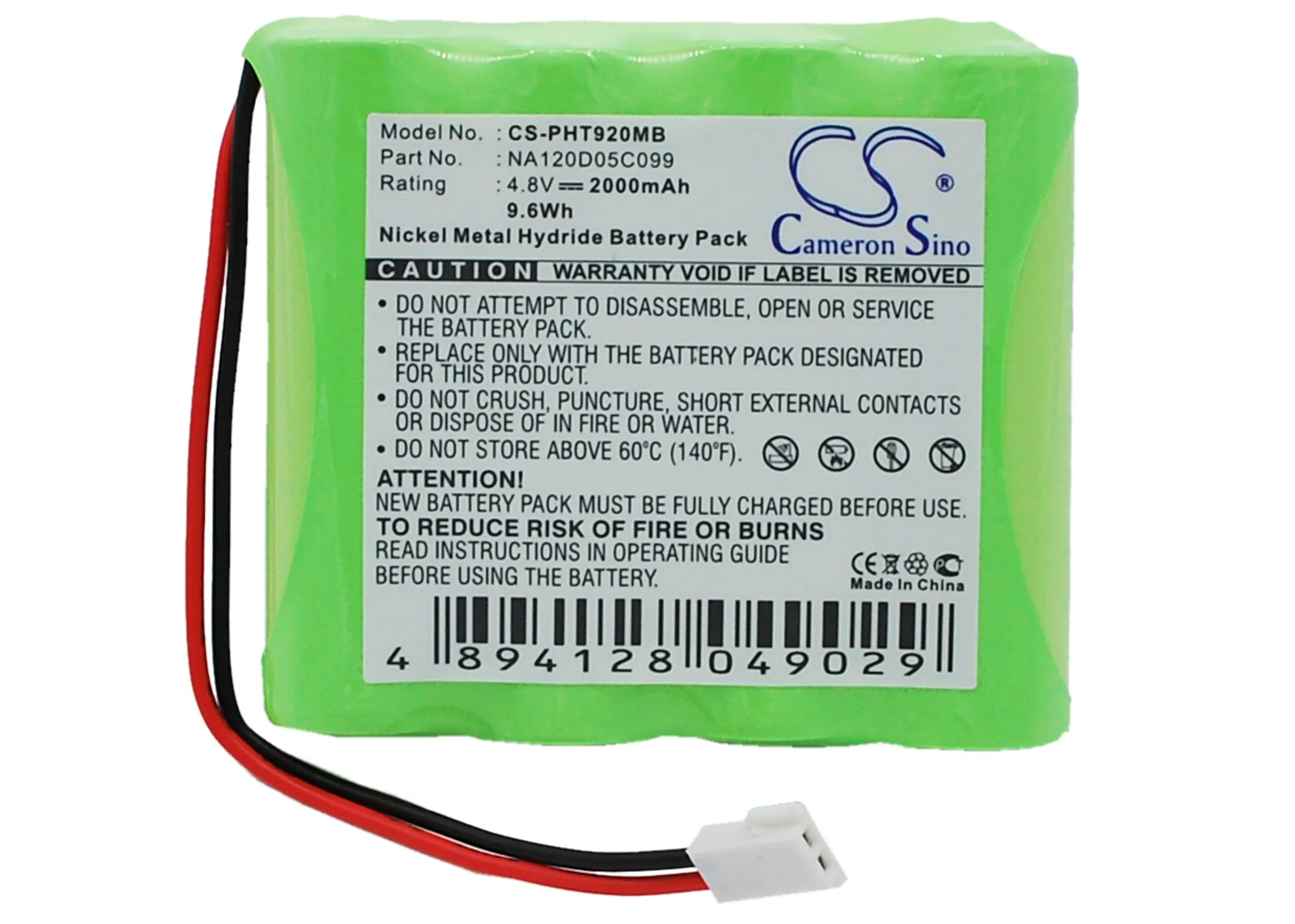 Аккумулятор Cameron Sino 2000 мАч для Philips TD9200 TD9203 TD9205 TD9260 TD9261 TD9262 TD9270 TD9271 TD9272