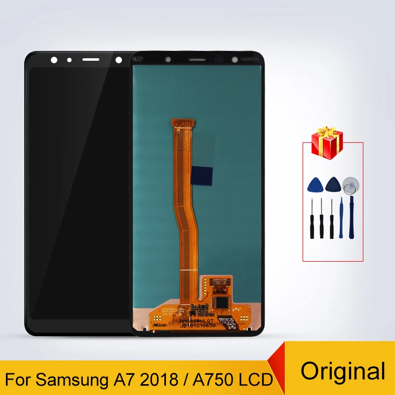 Оригинальный ЖК дисплей A750F Super AMOLED для Samsung Galaxy A7 2018 A750 SM A750G сенсорный экран дигитайзер замена|Экраны