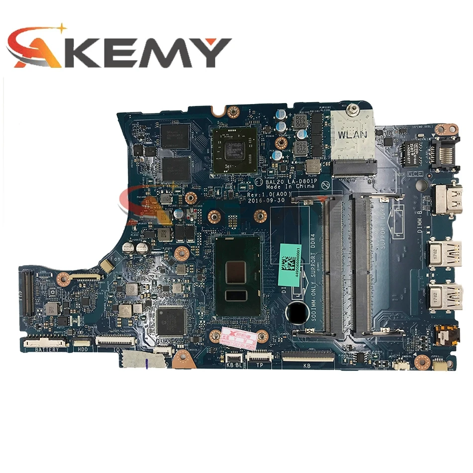 Akemy для DELL 5567 5767 Материнская плата ноутбука CN-0KFWK9 0KFWK9 KFWK9 I7-7500U Процессор R7 M440 4 Гб