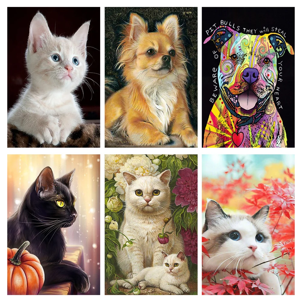 

Полноразмерная 5d алмазная живопись с изображением собаки из круглых камней, алмазная вышивка стразы, искусственная Алмазная вышивка