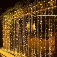 3x13x23x3m led icicle curtain string light 8 mode christmas fairy lights garland for xmas wedding party home patio gaden decor