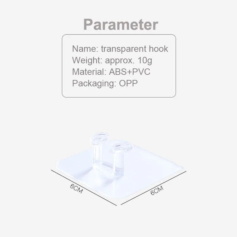 

10PCS self adhesive hooks Rack Wall Hanger Space Saver Flower Heavy Load Transparent Storage Strong Hanger Holder Kitchen Bathro