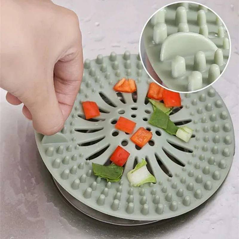 

Silica Gel Sink Sewer Filter Floor Drain Strainer Water Hair Stopper Bath Catcher Shower Cover Kitchen Bathroom Anti Clogging