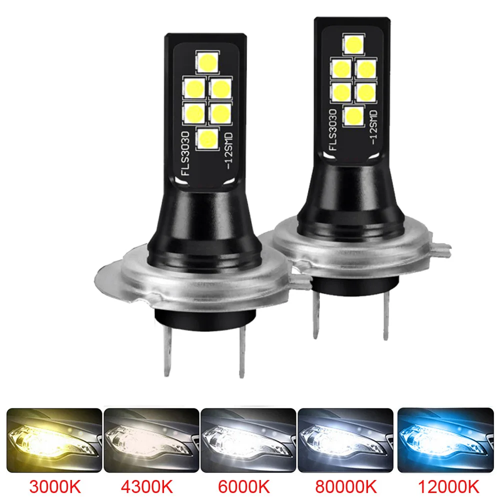 2 шт. светодиодный фары для автомобиля H7 H4 H11 H3 H1 SMD Автомобильные противотуманные