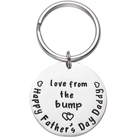 dad keychain first love from the bump happy daddy to be gift keychain key ring stainless steel fathers day gift