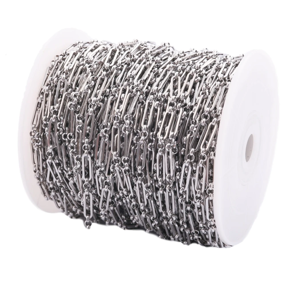1 M Stainless Steel Circle Rolo Cable Chains Flat Wire Chic 3:1 Chain Fit for DIY Jewelry Making Supplies Wholesale Lots Bulk images - 6