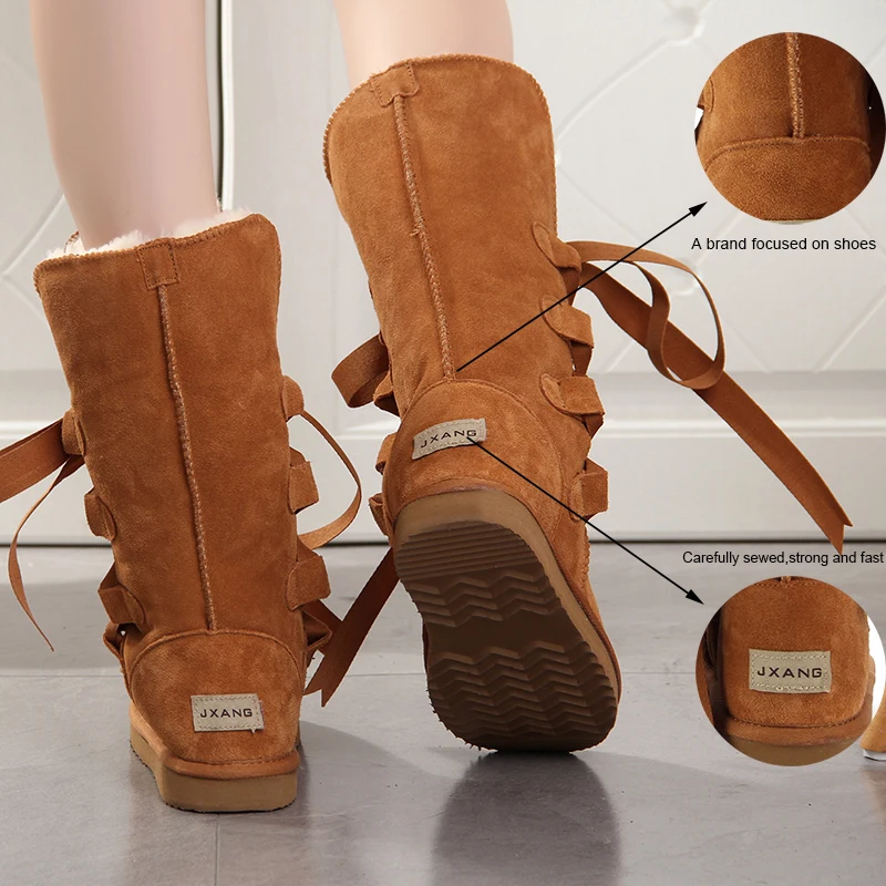 Женские зимние сапоги из натуральной кожи на зиму|snow boots|fashion winter bootswinter boots |