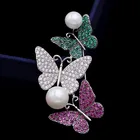 Модная элегантная брошь-бабочка для женщин аксессуары для пальто Высокое качество кубический цирконий бабочка безопасная булавка на лацкан ювелирные изделия