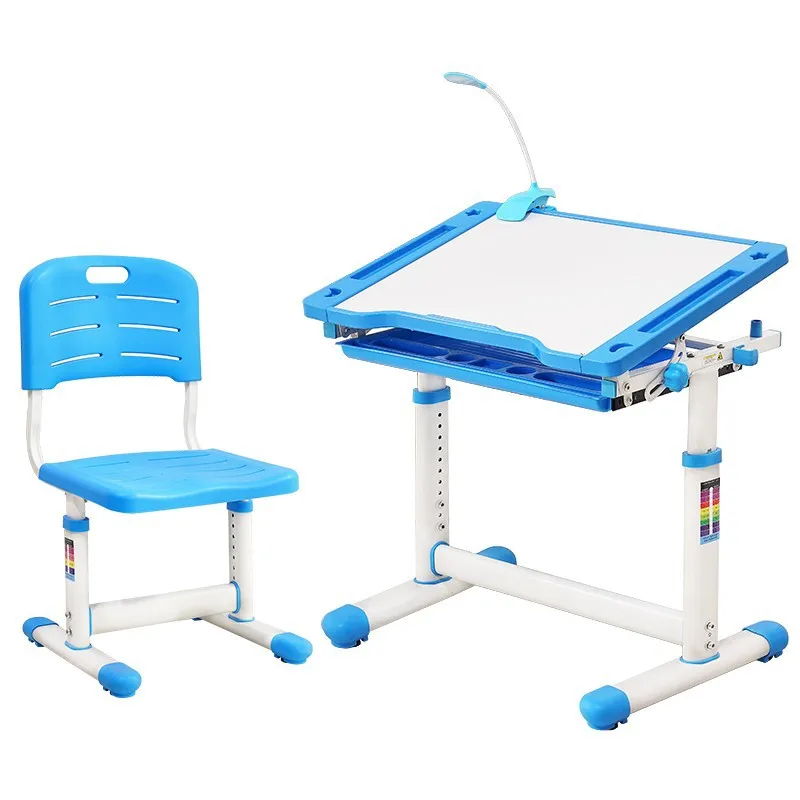 Multifunctional Study Table and Chair for Students Kids with Lamp Learn Homework Desk Adjustment Furniture | Мебель
