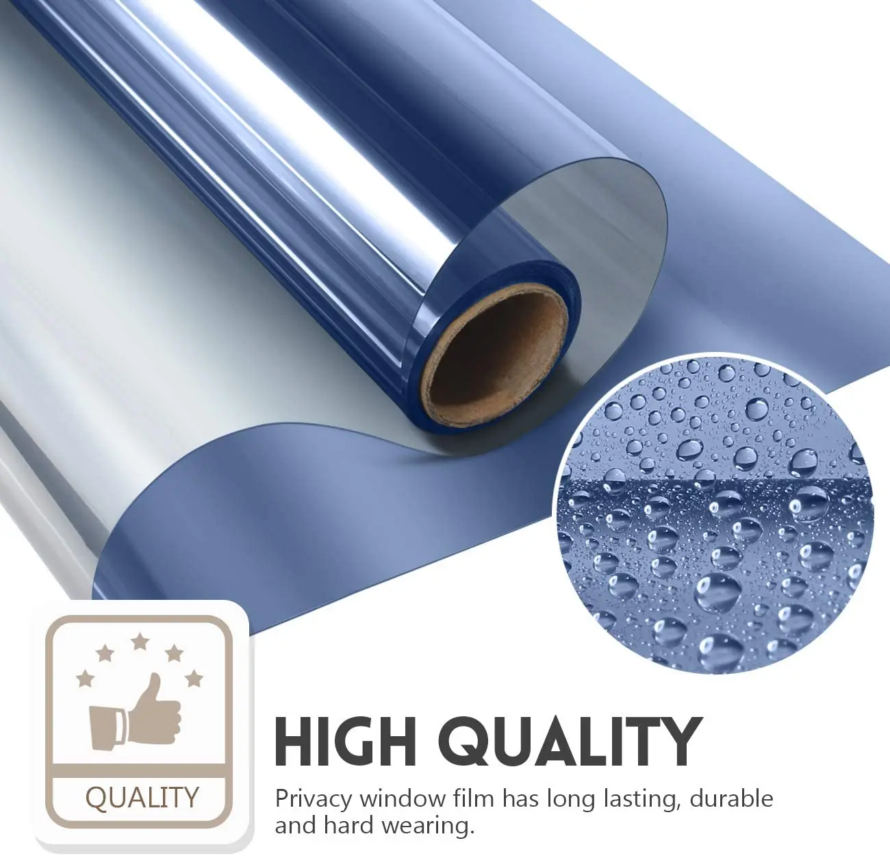 

LUCKYYJ One Way Mirror Window Film Daytime Privacy, Vinyl Self-adhesive Film Anti UV Heat Control Reflective Window Tint Sticker