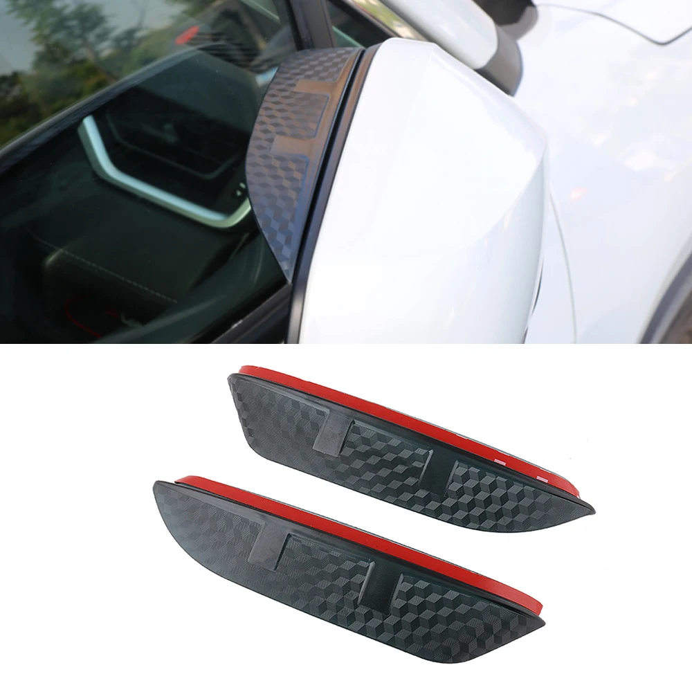 

For KIA K4 K7 K9 2pcs Car Side Rear View Mirror Rain Visor Carbon Fiber Texture Eyebrow Sun Shade Snow Guard Cover Accessories