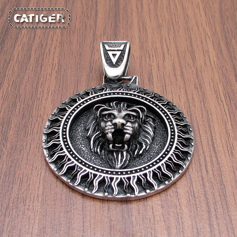 Подвеска в виде головы льва из нержавеющей стали 316L талисман славянский Коловрат