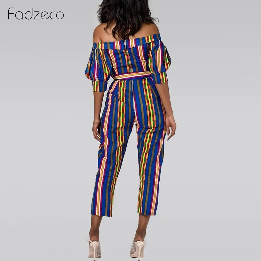 Fadzeco африканская одежда для женщин Модный сексуальный комбинезон с этническим