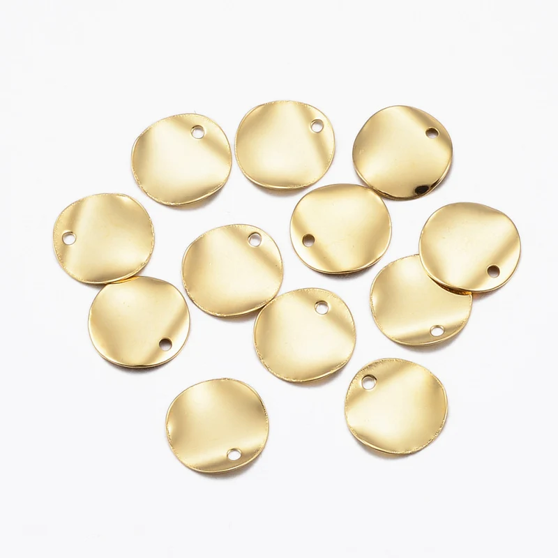

100pcs Small 304 Stainless Steel Charms Pendant Blank Stamping Tags Golden Color for Jewelry Making DIY Bracelet Necklace
