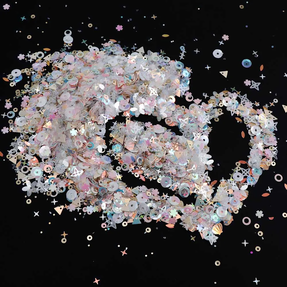 15 цветов Блестящие Блестки круглые овальные Звезды формы из ПВХ свободные