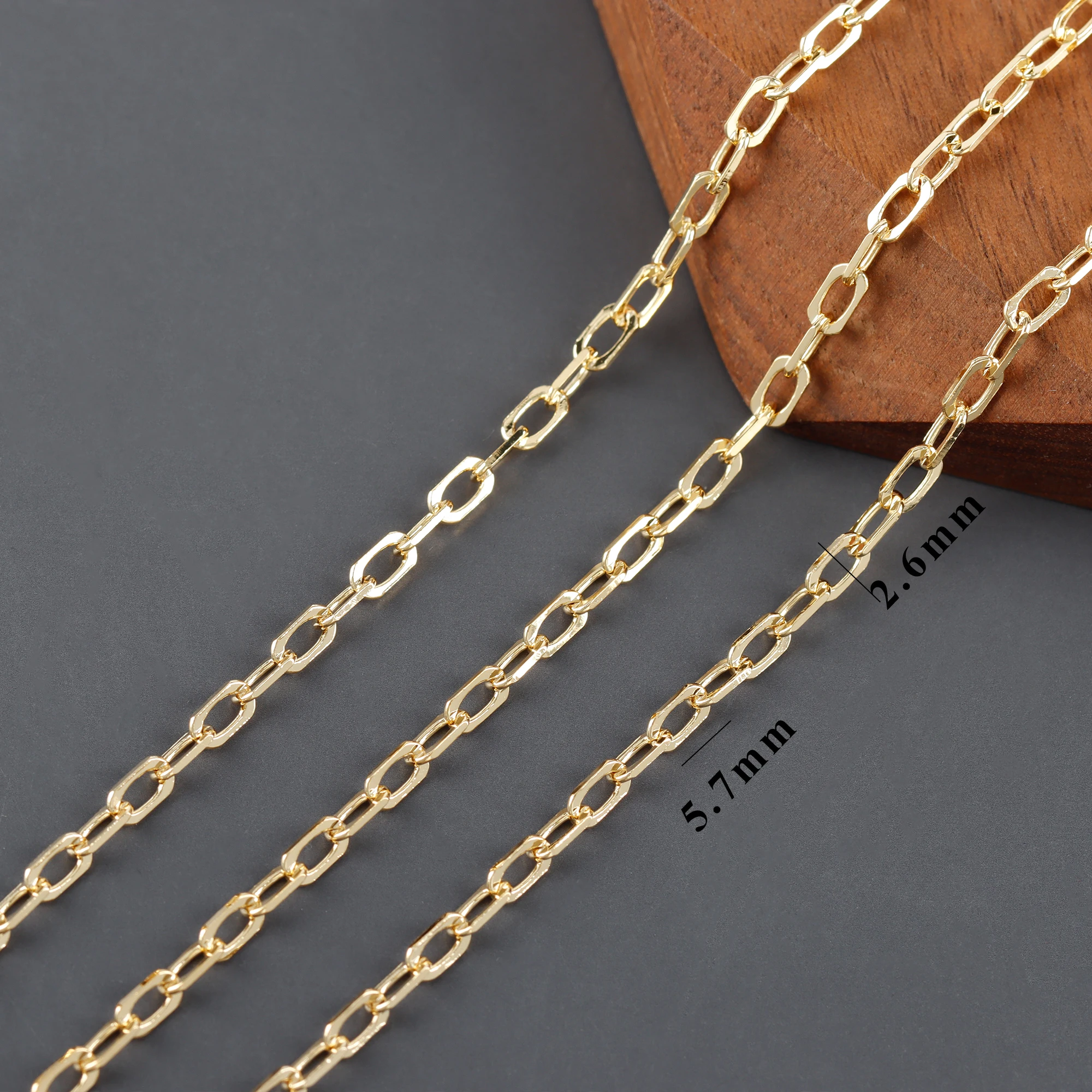 Украшения для ювелирных изделий из металла меди с покрытием 18-каратным золотом, без никеля, прошедшие проверку по REACH, цепочка для создания браслета или ожерелья, 1 м/лот.