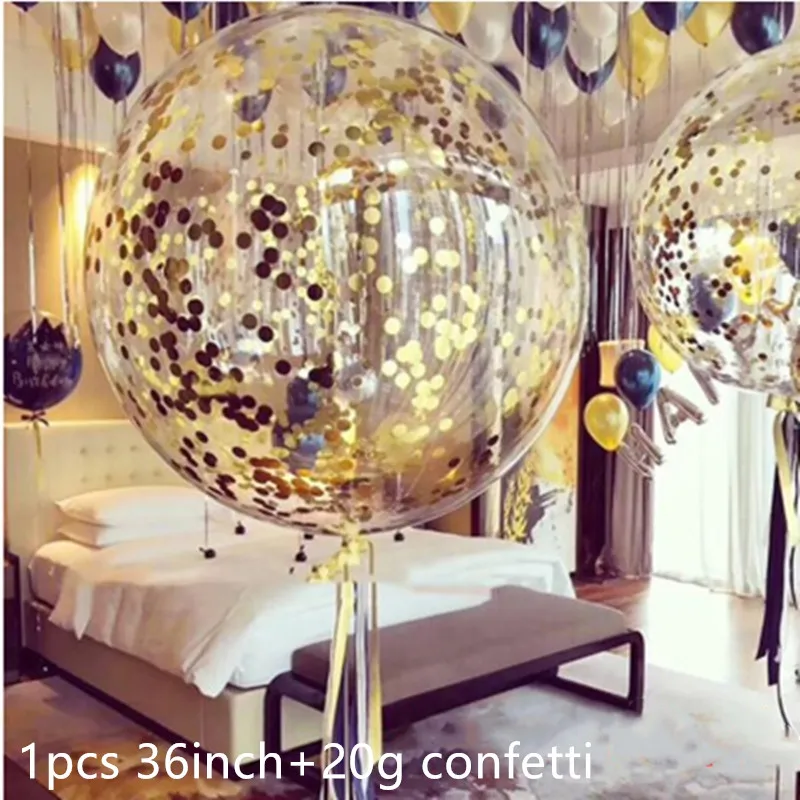1pc party decoration black gold digital confetti mesh 4d balloon baby 2 years old birthday theme party decoration - Цвет: as picture