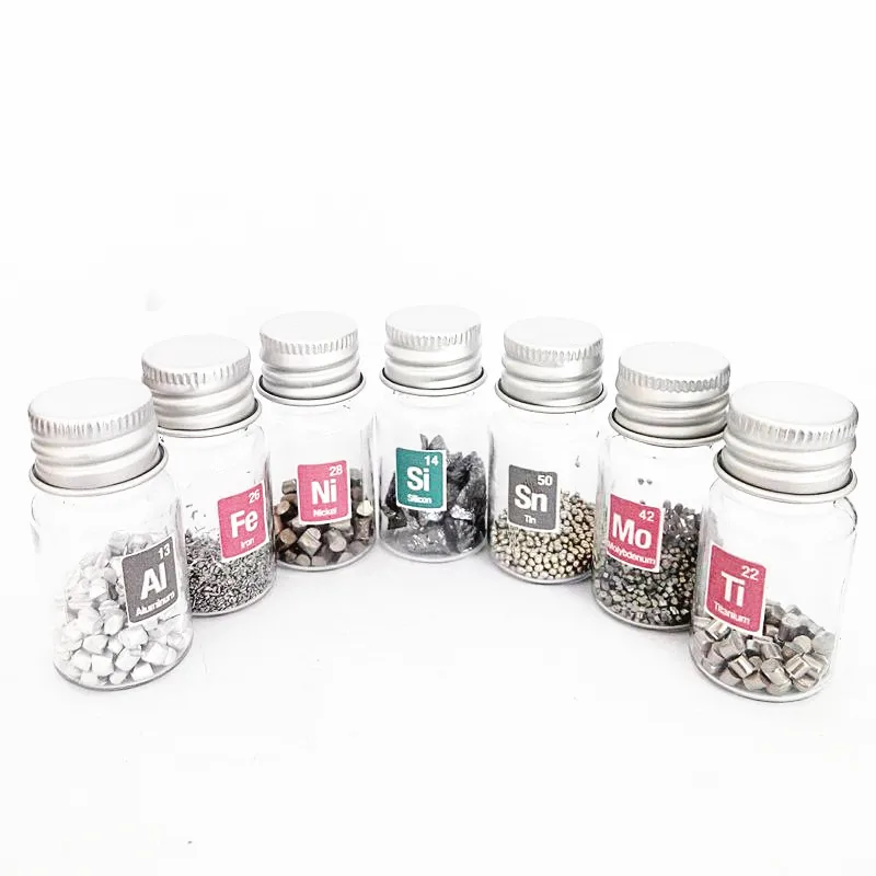 30 Types Vial Bottle Elements Metal Non-metal Rare Earth Simple Collection Vials Ampoule Combination Manganese Ni Silicon Fe V |