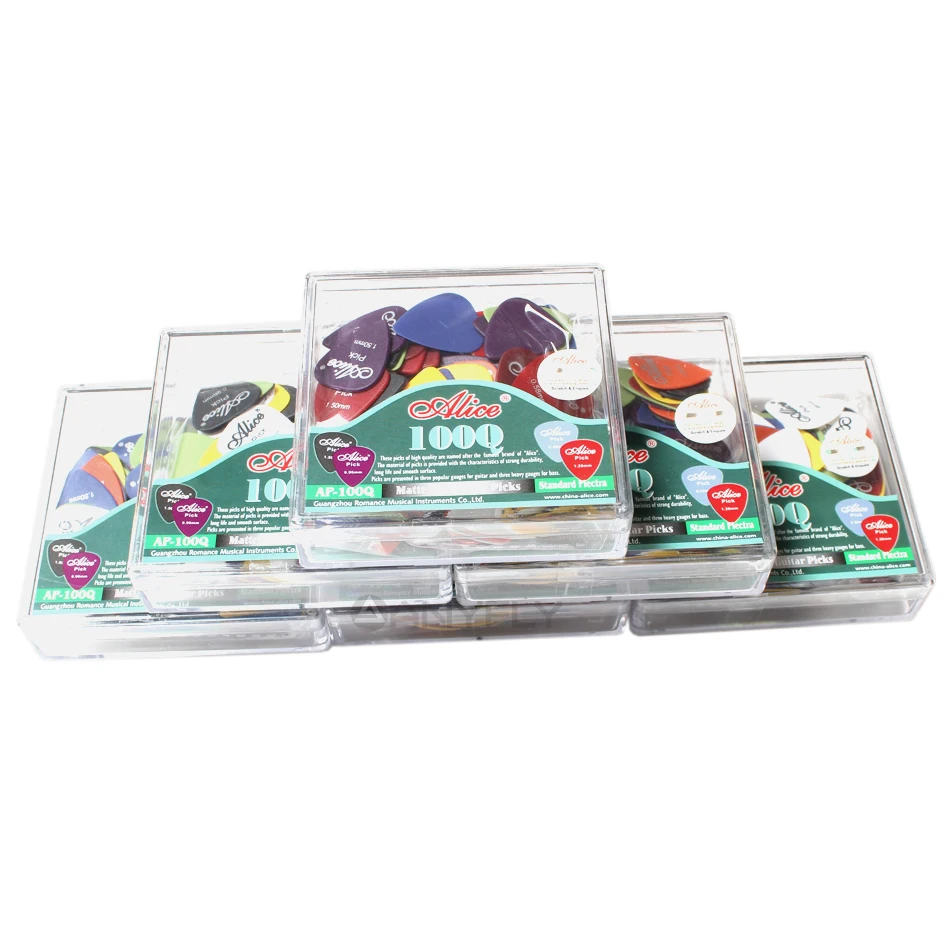 alice ap 100q 100 stücke akustische elektrische gitarre picks matte abs gleitschutz plektrum 6 dicke für wählen großhandel free gl
