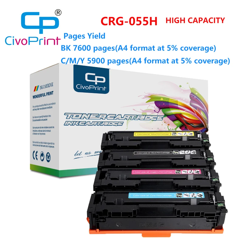 Civoprint CRG 055H 055 тонер картридж для принтера Canon i SENSYS LBP663Cdw LBP664Cx MF742Cdw (без чипа) 7 6 K 5 9