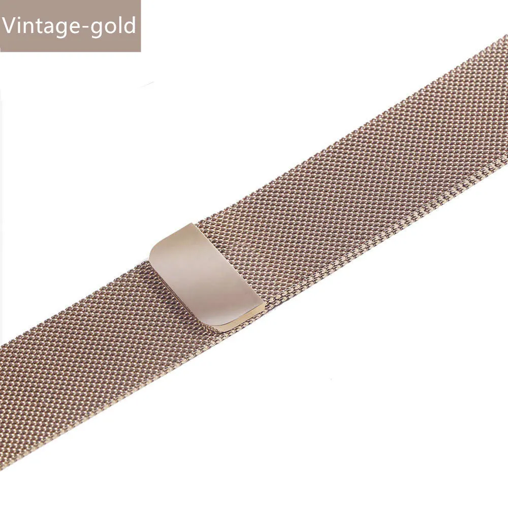 Vintage gold Миланская петля для Apple Watch ремешок 44 мм 40 мм iWatch ремешок 42 мм 38 мм браслет для часов из нержавеющей стали Apple watch 5 4 3 2 - Цвет ремешка: Vintage gold