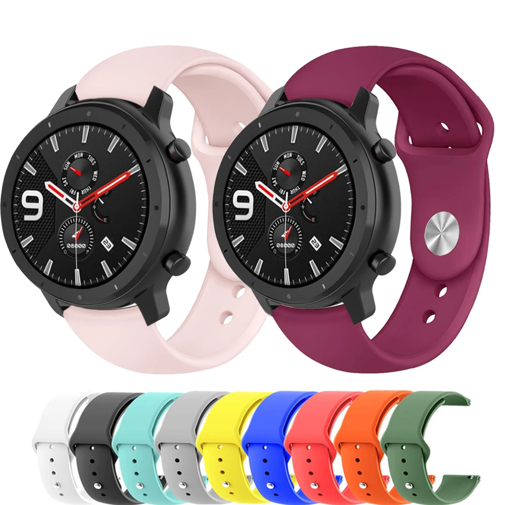Мягкий силиконовый браслет для Xiaomi Huami Amazfit Stratos/Pace GTR 47 мм ремешок часов huawei часы GT2