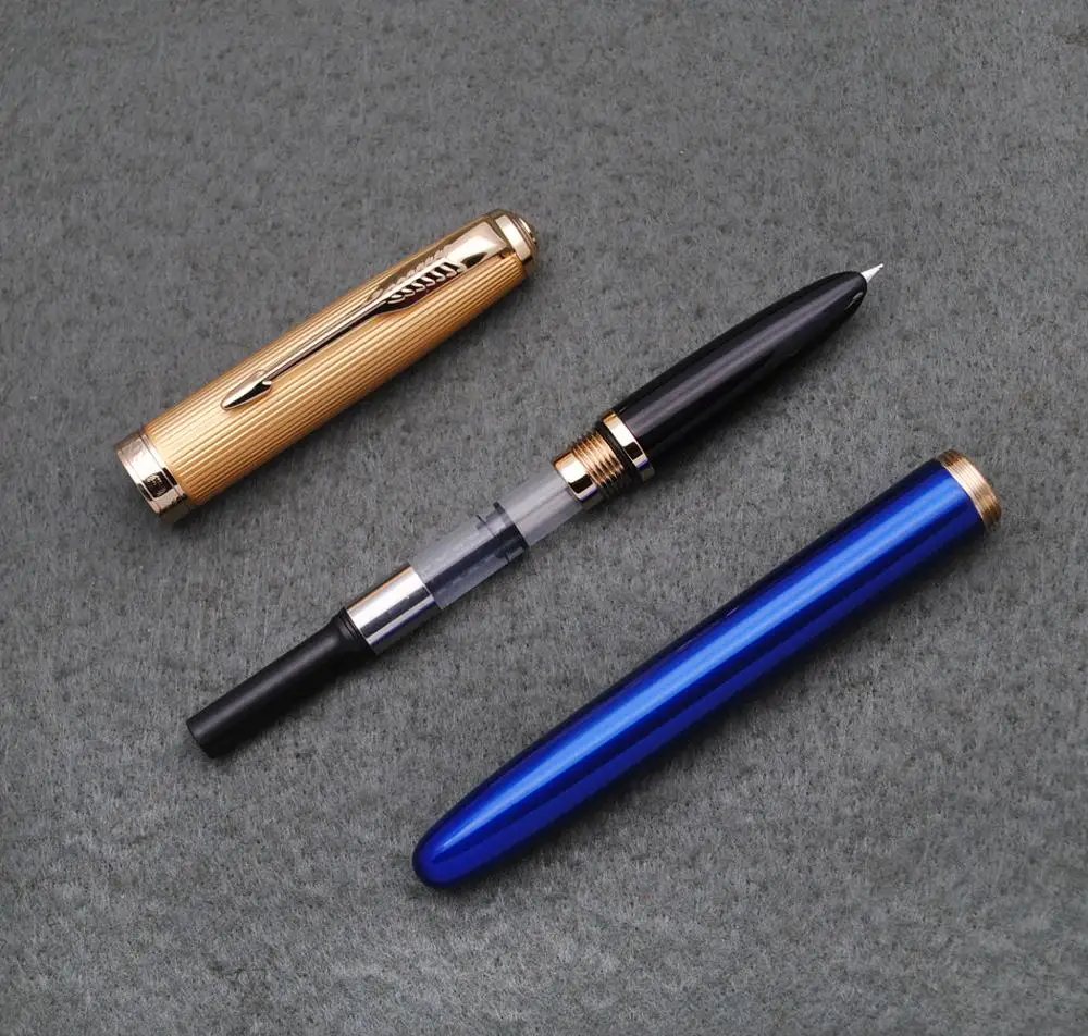 Jinhao 85 металлическая/деревянная перьевая ручка с золотым колпачком