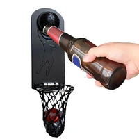 magnetic metal bottle opener wall hanging beer bottle opener fridge magnet sticker beer screwdriver creative basketball hoop cap