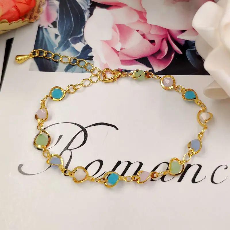 Цветной чехол с украшением в стиле Бохо медный камень браслет золотого и