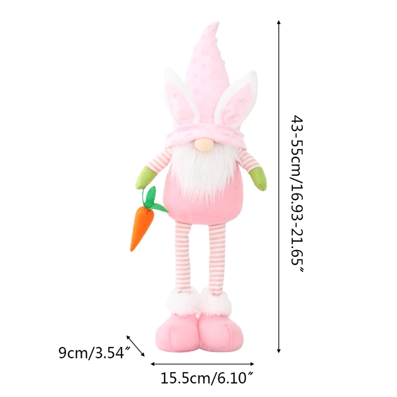 

Easter Bunny Gnome Handmade Rabbit Plush Toys Doll Ornaments Kids Easter Decor 95AA