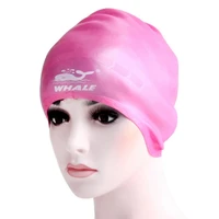 swimming cap silicone ear protection men women long hair waterproof diving solid color hot spring swimming pool beach cap