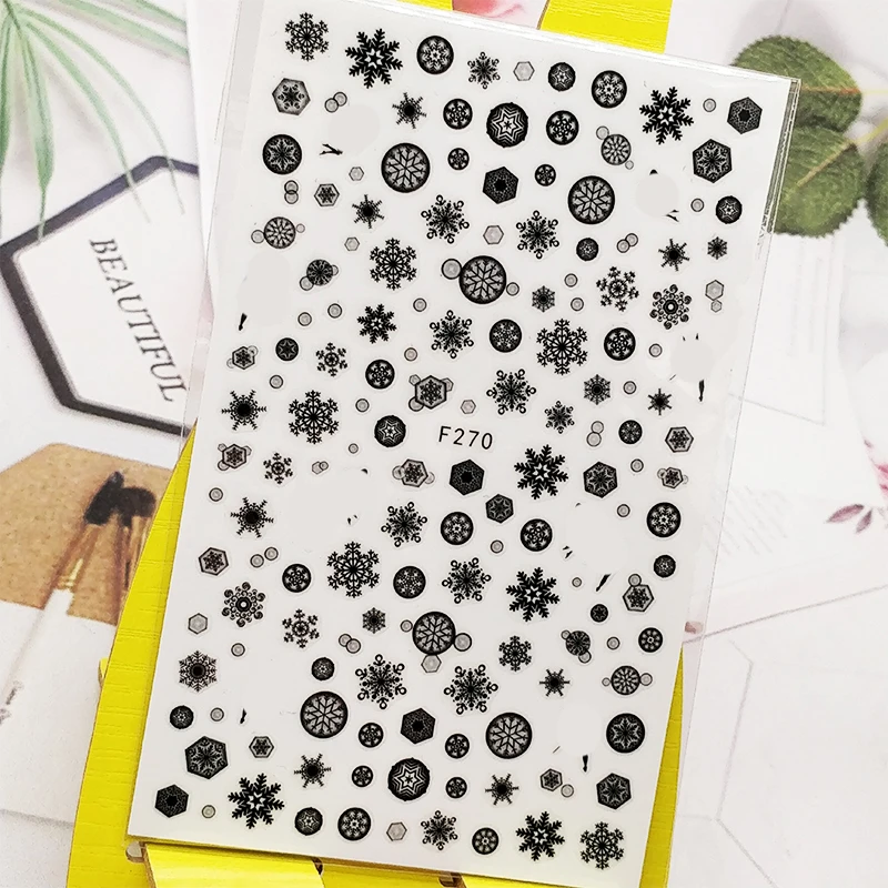 3D наклейки для ногтей снежинка сказочный дизайн украшения s из фольги