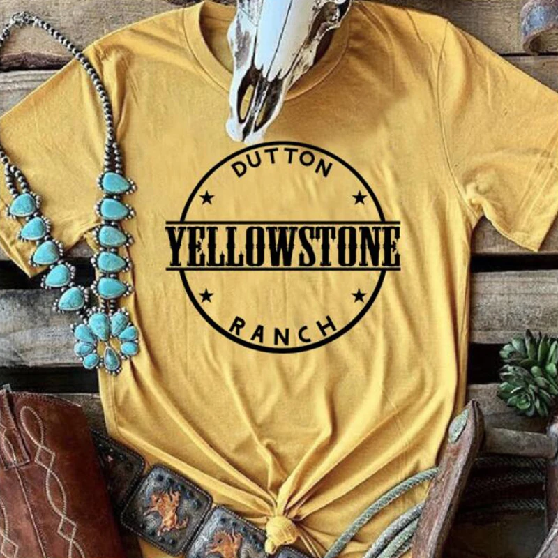 Camiseta de algodón para mujer, camisa blanca y negra con estampado de espectáculos de televisión de dutón Ranch Yellowstone, Polo Rip Wheeler