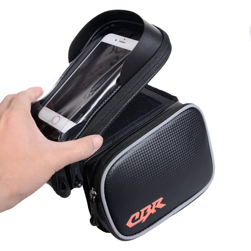 New CBR Bicycle Bag Phone Waterproof Pack Mtb Road Touch Screen Top Front Tube Bike Frame Bags Cycling Double Pouch Pannier Accessories 3Colors |