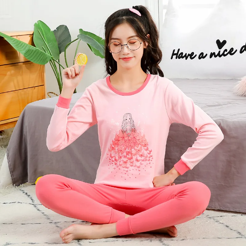 Conjuntos de pijamas de manga larga para beb&eacute;s, pijamas de algod&oacute;n para adolescentes, ropa de casa, 2 uds.-5