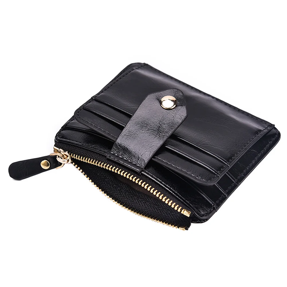 Мужской кошелек из вощеной кожи на молнии креативный Магнитный сумочка с