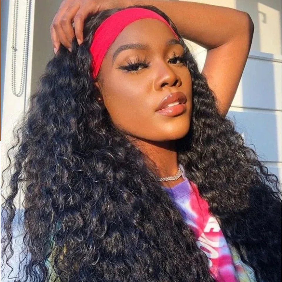 

Wholesale Headband Wig Human Hair Deep Wave Brazilian Glueless,No Gel Headband Human Hair Wig For Black Women Remy 150% Vrvogue