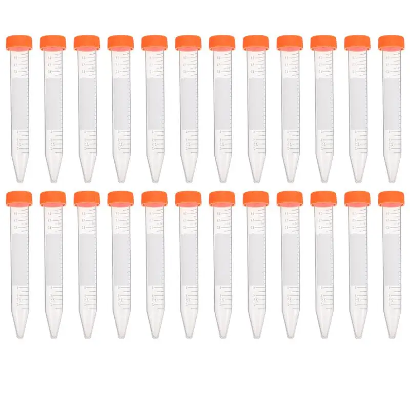 

25Pcs 15ml Centrifuge Tubes with Screw Caps Scientific Experiment Test Tubes