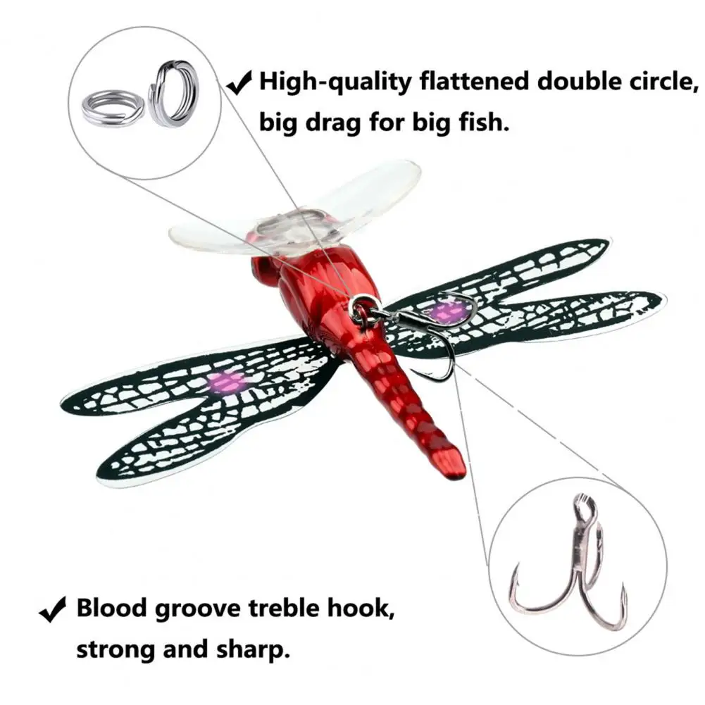 

7.5cm/6.2g Dragonfly Artificial Fishing Lure Water Surface Fly Crawling Bionic Bait Insect bait for Angling