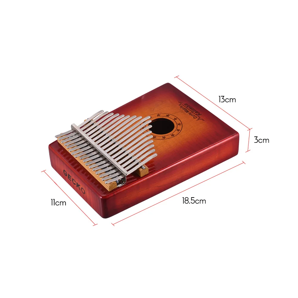 GECKO MC S 17 key Kalimba большой палец пианино Mbira кудрявый Клен Твердая Древесина с