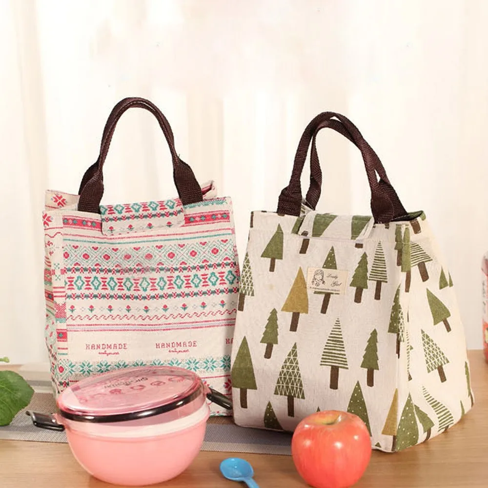 Изоляционная упаковка Портативные водонепроницаемые холщовые сумки для ланча с