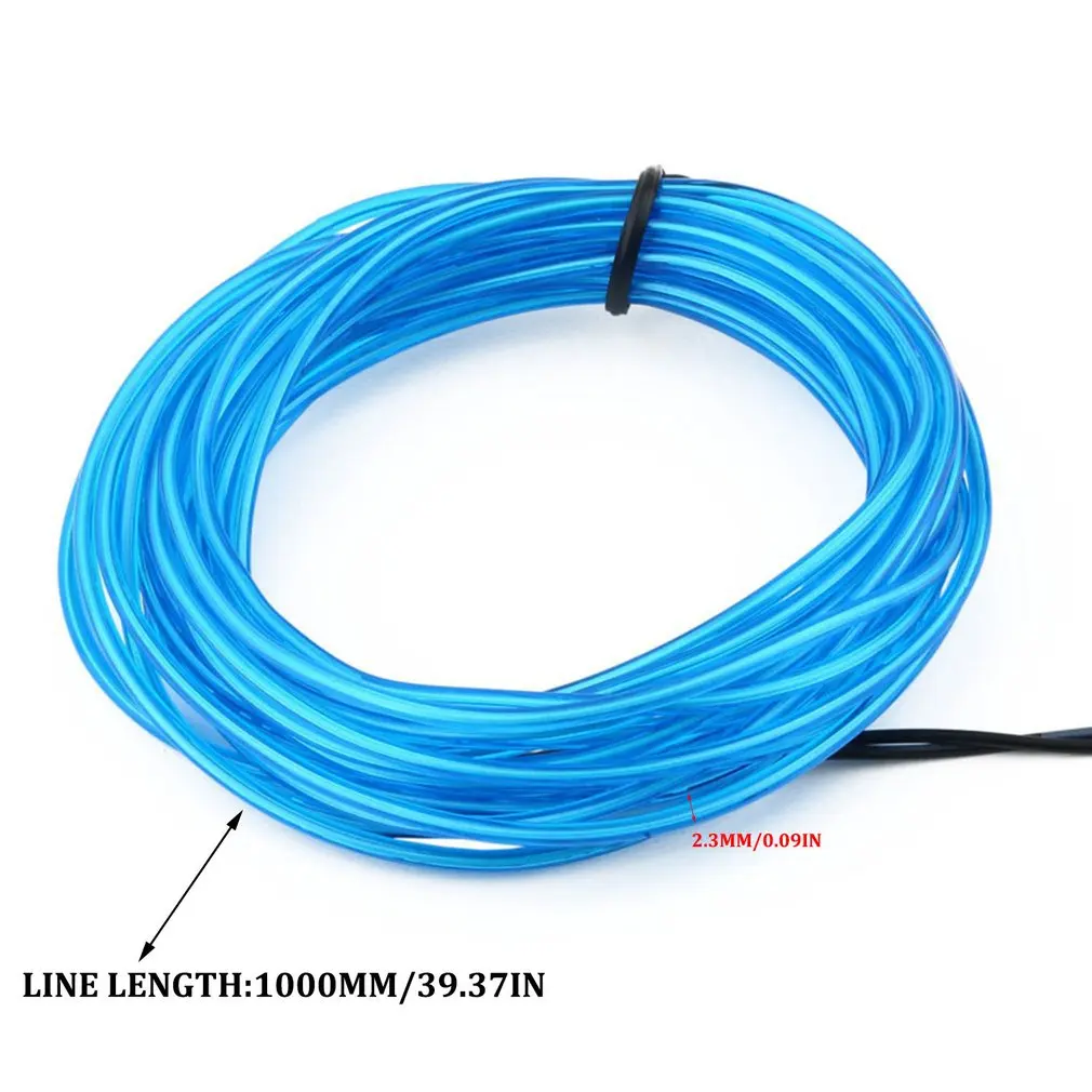 

Battery Operated Luminescent Neon 2.3mm LED Lights Glow Wire String Strip Rope EL Wire String Strip Rope Tube