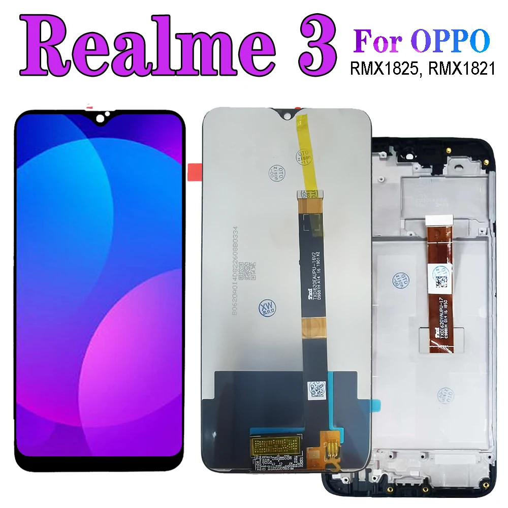 ЖК-дисплей 6,22 дюймов Realme 3 с рамкой для OPPO Realme3 LCD RMX1825 RMX1821, дисплей с сенсорным экраном, дигитайзер в сборе, замена, Протестировано, ОК
