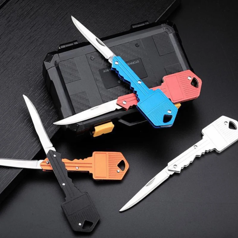 EDC Mini Keyring Key Knife Multi Fruit Blade Keychain Fold Pocket Box Package Camp Peeler Outdoor Letter Open Peeling Survive |