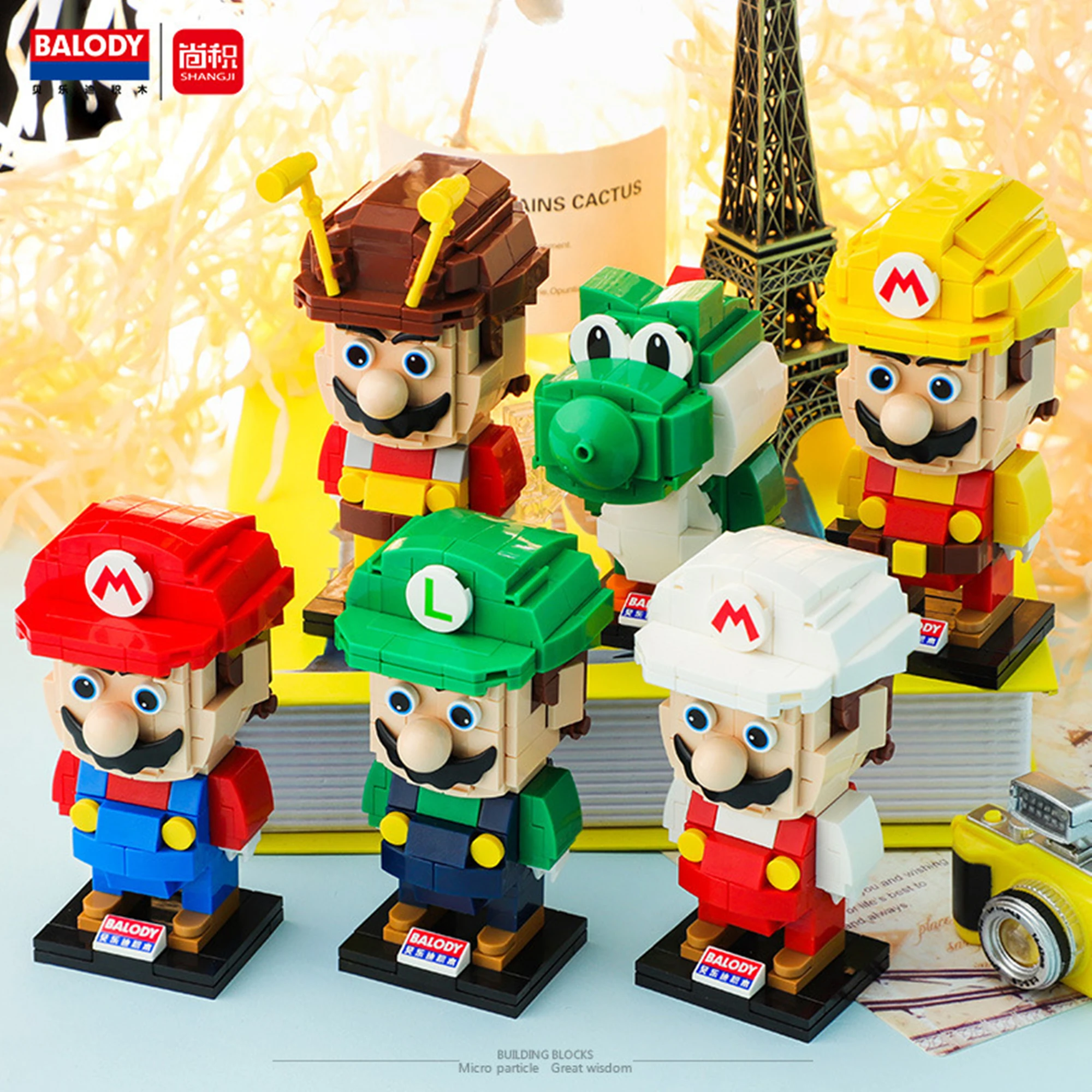 

Конструктор Super Mario Bro, фигурки героев мультфильма «Марио», «Луиджи Йоши», игрушки, игровые кирпичи, детские игрушки, подарки