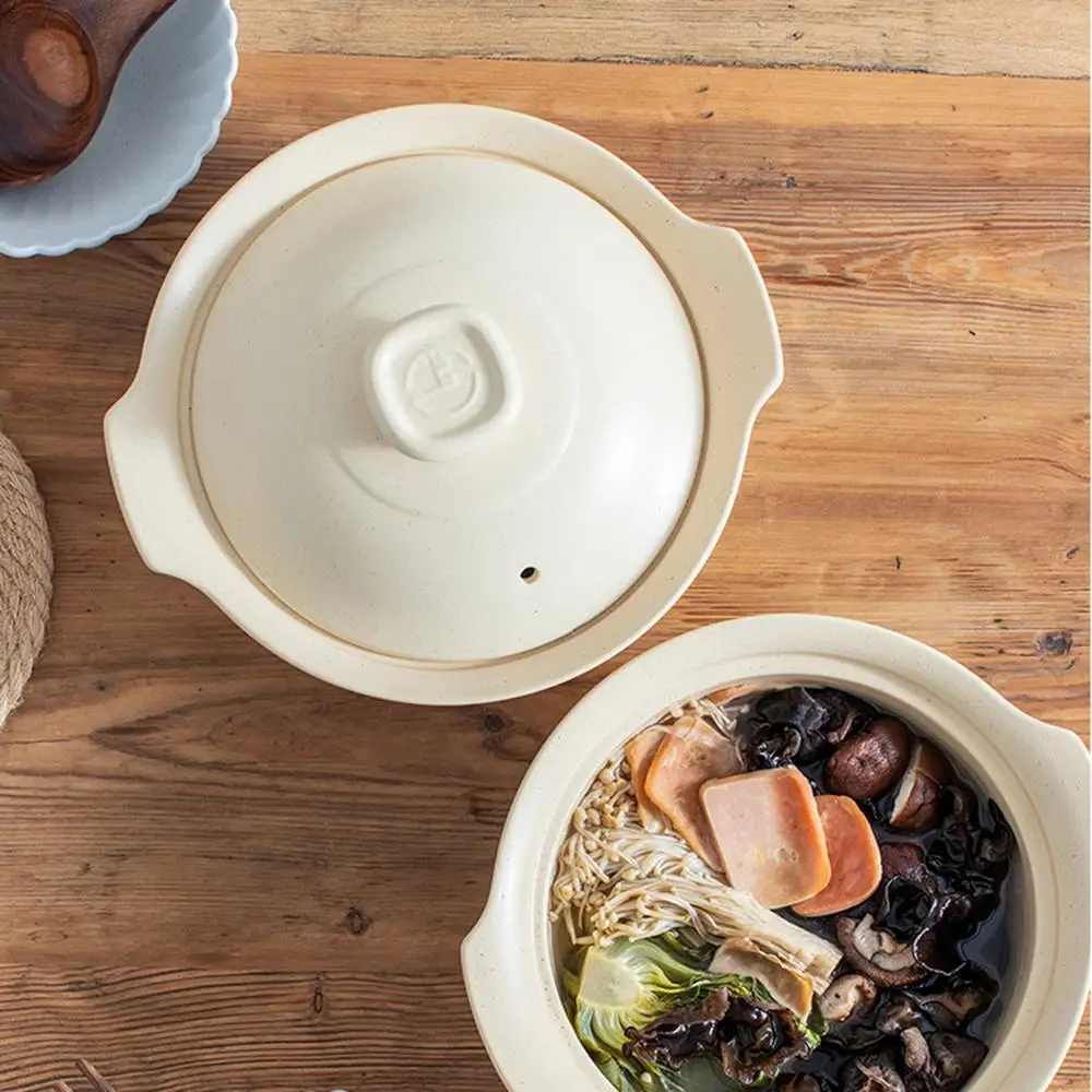 Керамическая суповая кастрюля термостойкая натуральные здоровые кухонные