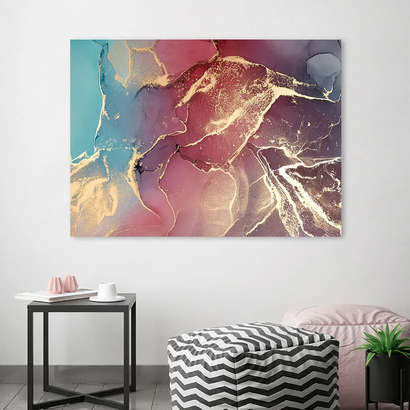 Абстрактный холст плакат Холст скандинавский минималистичный Синий Черный