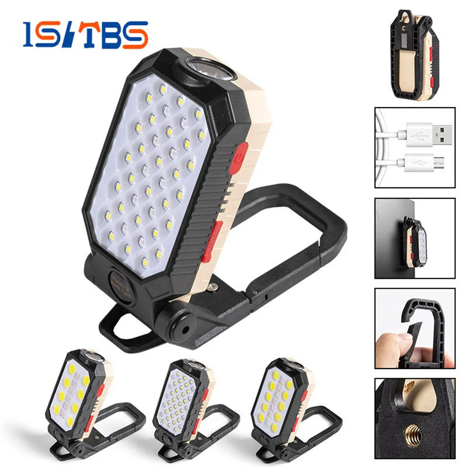 

LED Work Light Ultra Bright Flashlight Outdoor Waterproof USB Rechargeable Built-in Battery Maintenance Work Light Camping Troch