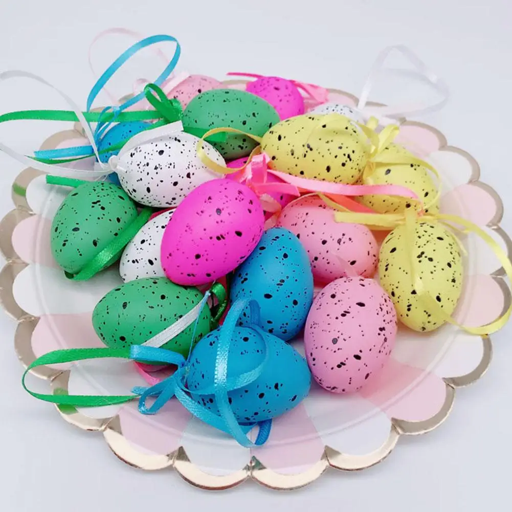 

18Pcs Colorful Easter Artificial Bird Pigeon Egg Kids Gift Home Party DIY Decor